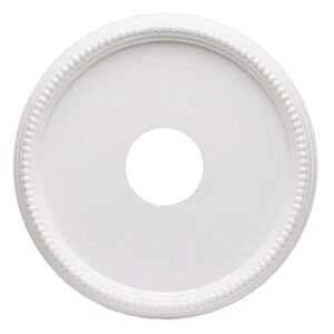 Hampton‎ Bay 16 in White Beaded Ceiling Medallion Light Fixture Base Décor